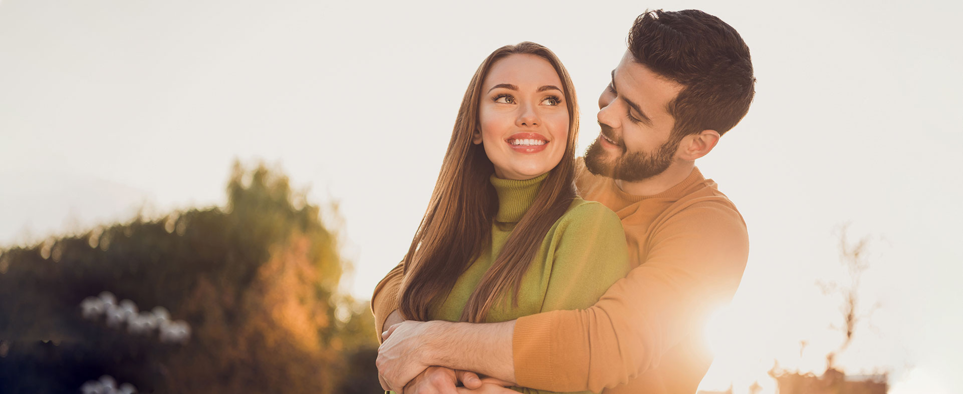 Couple smiling