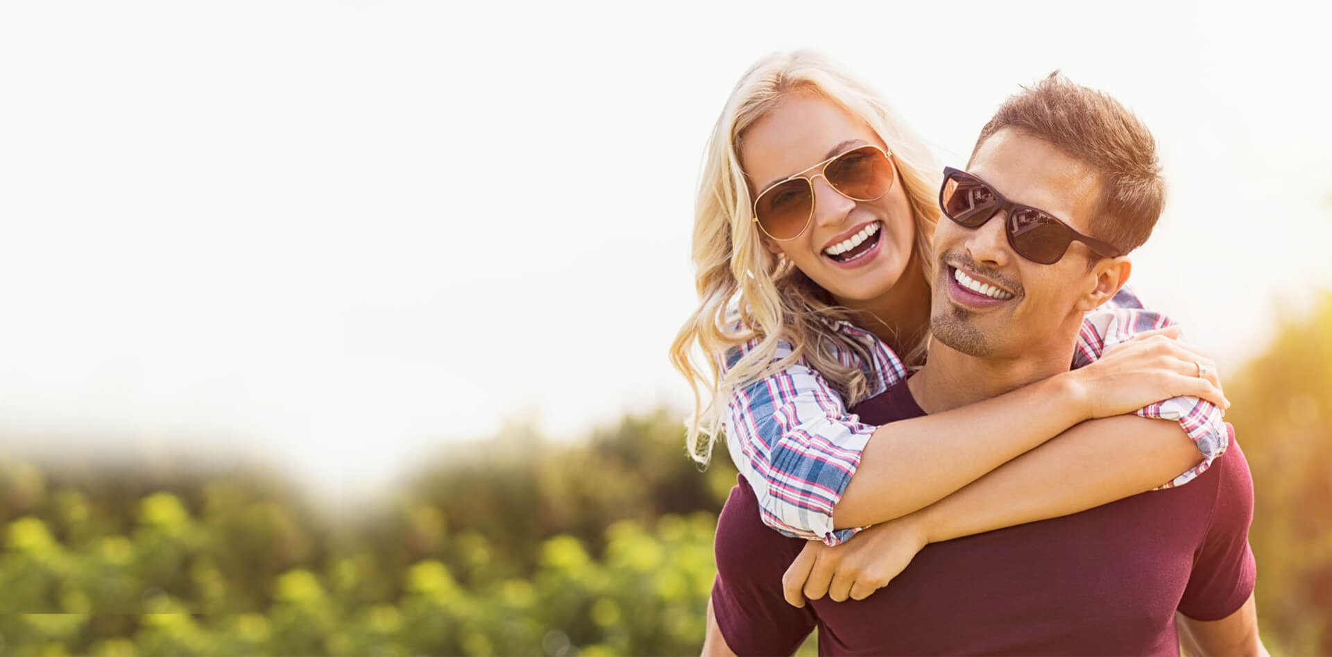 Couple smiling