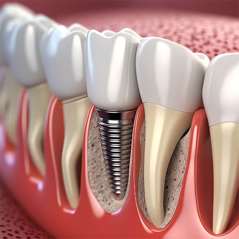 A closeup of dental prosthetics.