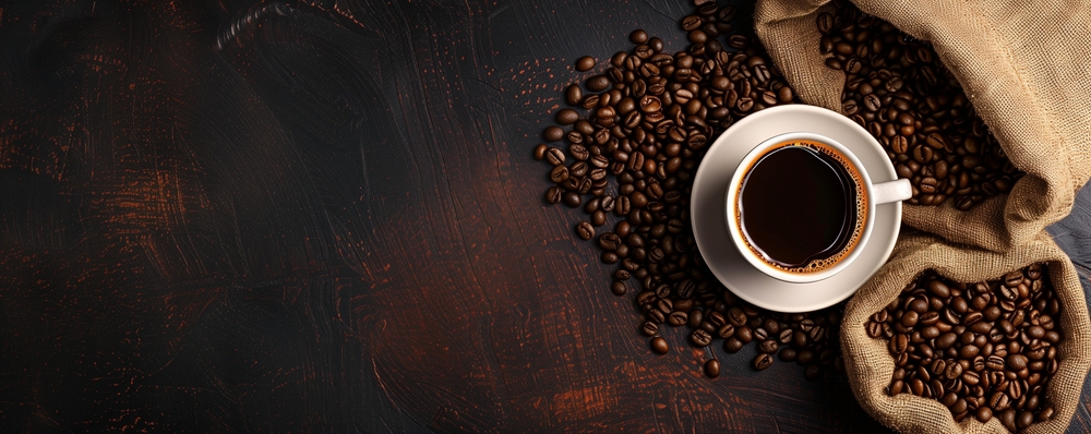 cup of coffee and coffee beans